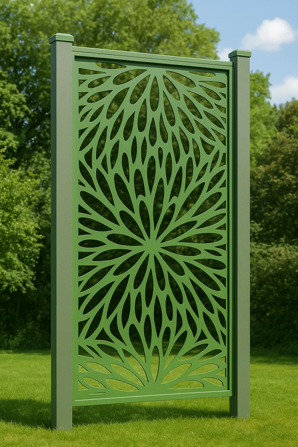 Top Quality Decorative WPC Screen Fence Green color  for House, Garden, and Rooftop!  thumbnail 2