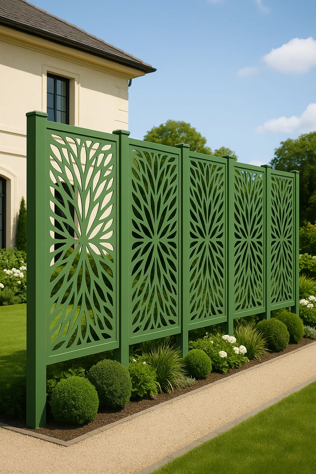 Top Quality Decorative WPC Screen Fence Green color  for House, Garden, and Rooftop!  thumbnail 3
