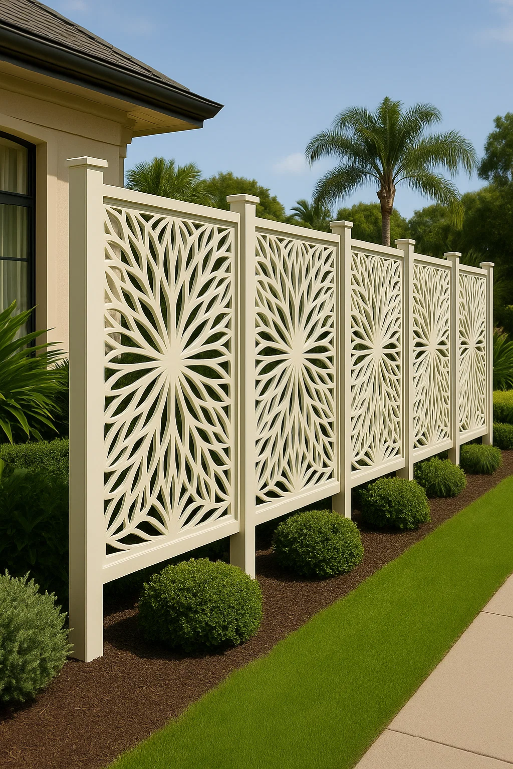 Top Quality Decorative WPC Screen Fence cream  for House, Garden, and Rooftop!  thumbnail 6