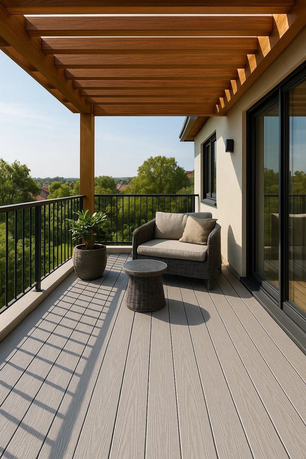 Top-Quality WPC Decking Light Gray– Durable, Stylish, and Eco-Friendly for Homes, Gardens, and Rooftops! thumbnail 5