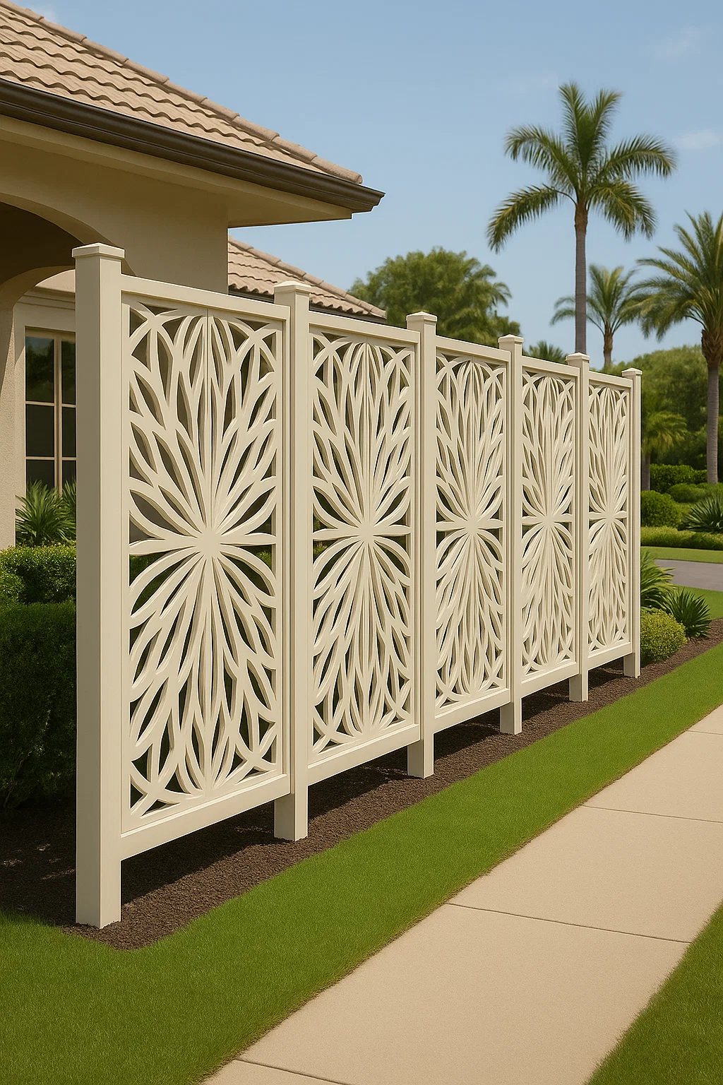Top Quality Decorative WPC Screen Fence cream  for House, Garden, and Rooftop!  thumbnail 7
