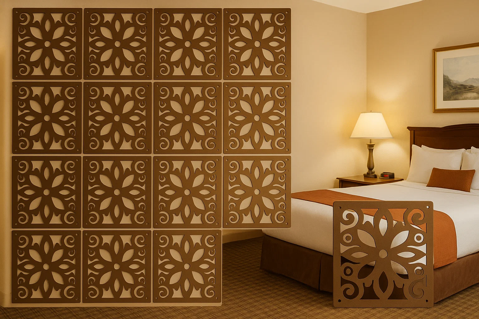 Elegant WPC Screen Room Divider Coffee – Stylish & Functional for Modern Spaces thumbnail 5