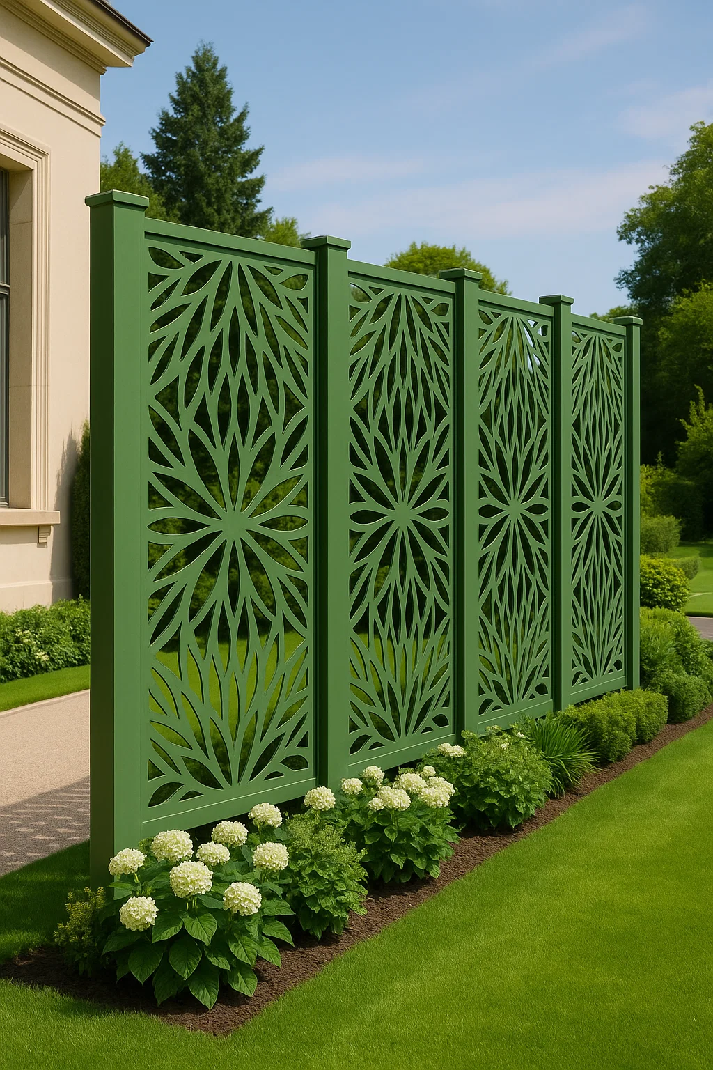Top Quality Decorative WPC Screen Fence Green color  for House, Garden, and Rooftop!  thumbnail 4