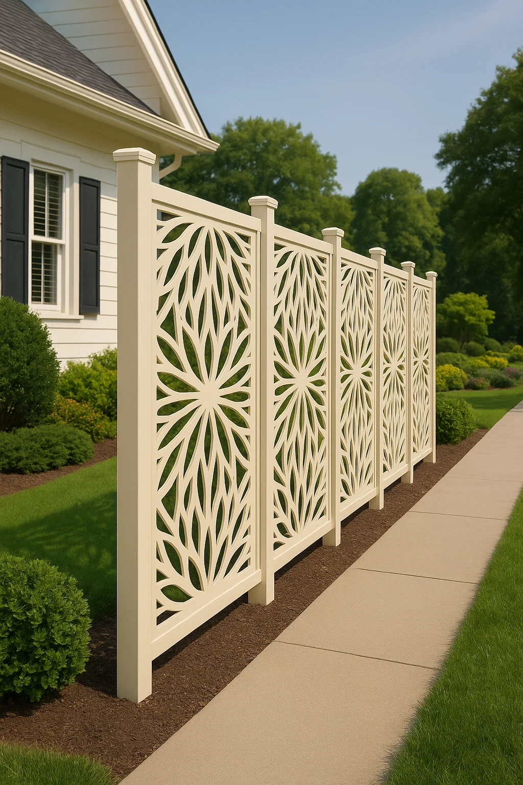 Top Quality Decorative WPC Screen Fence cream  for House, Garden, and Rooftop!  thumbnail 3